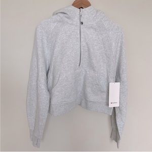 NWT Lululemon Scuba Oversized 1/2 Zip Hoodie Heathered Core Light Grey Size M/L